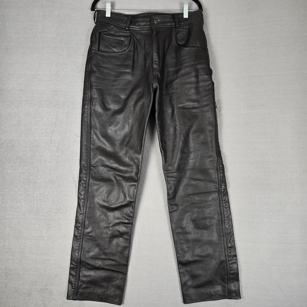 Xelement Leather Pants Mens 32x31 Black Biker Motorcycle‎ Rock Grunge Steampunk